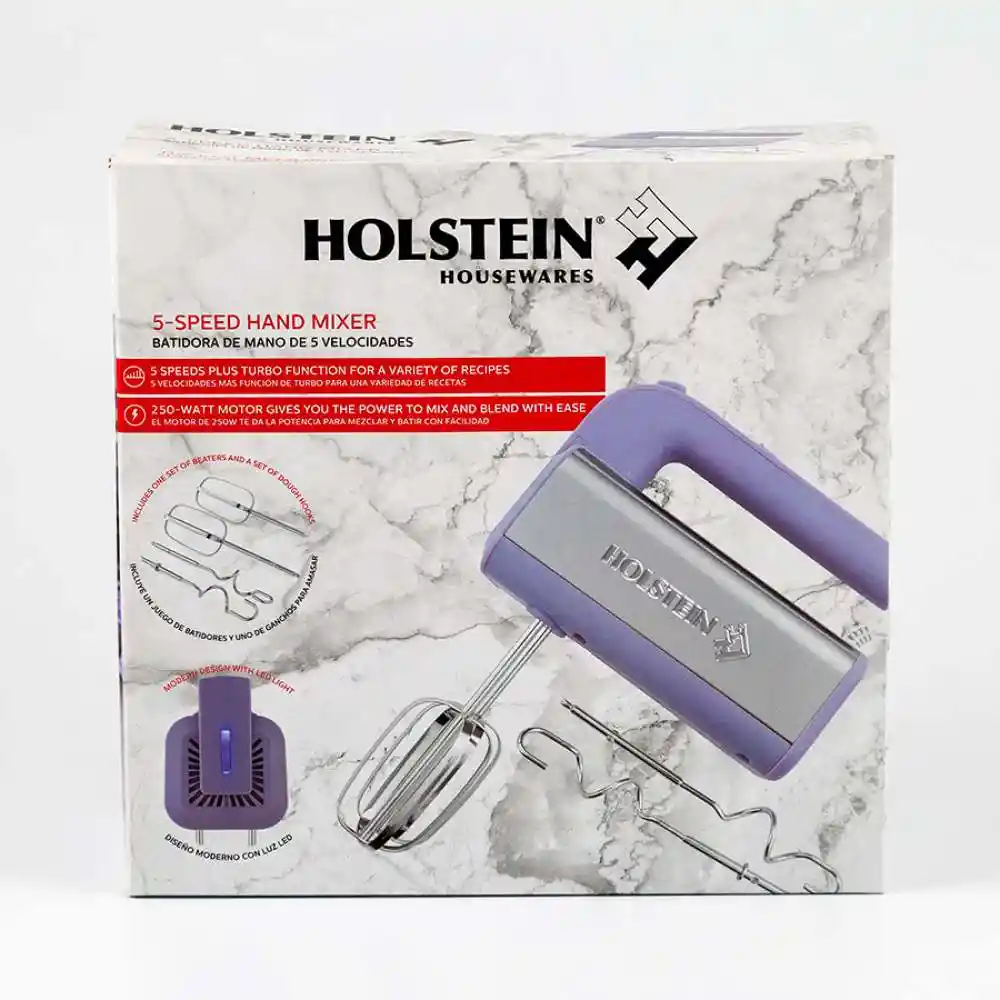 Batidora Holstein Lila 5 Vl 200 W Acero Inoxidable Hh-092000