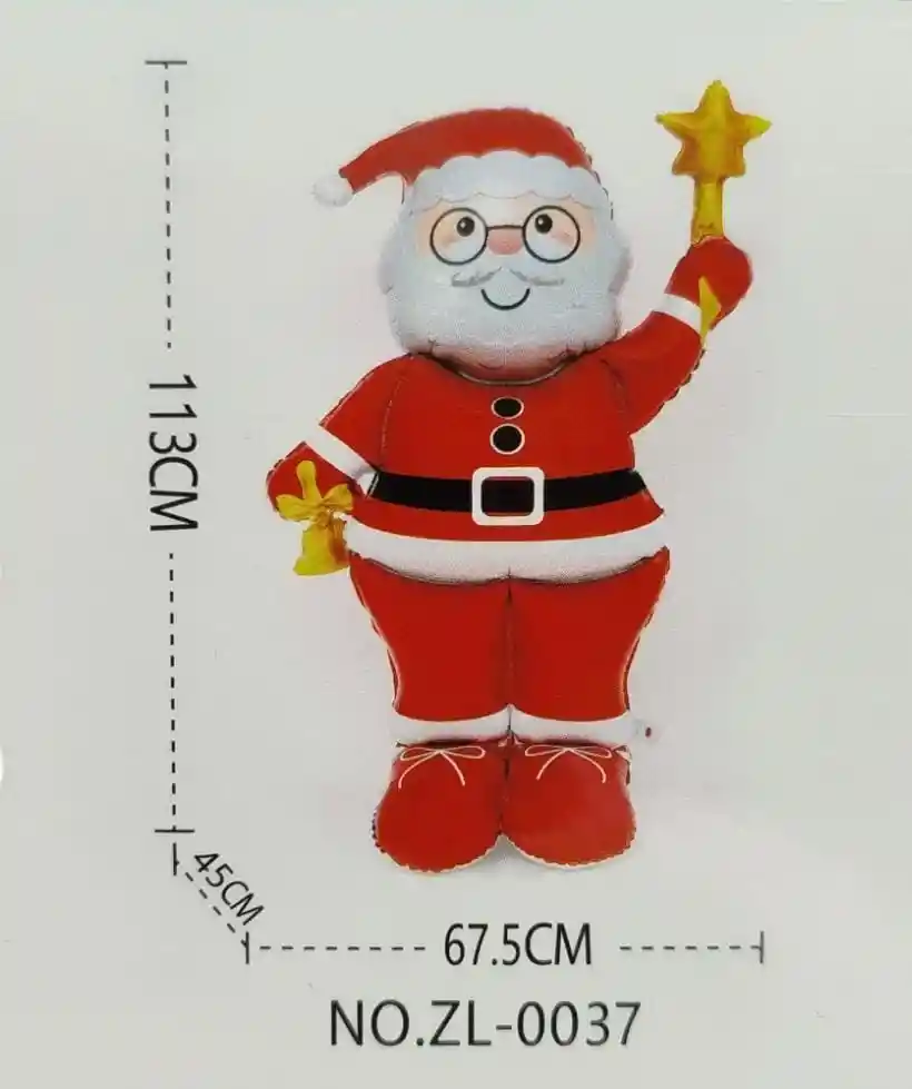 Papa Noel O Santa En Globo Metalizado Grande