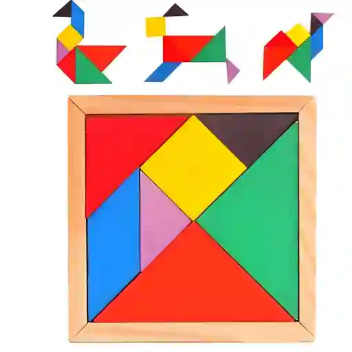 Juego Mesa Tangram Madera Aprendizaje Desarrollo Cognitivo