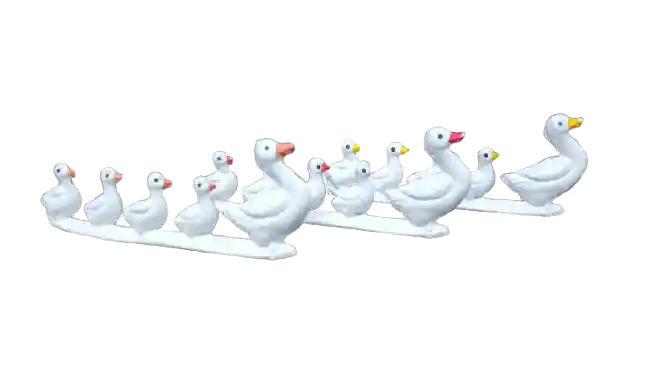 Figura Decorativa Para Pesebre #081 - 15 Patos 10cm X 4