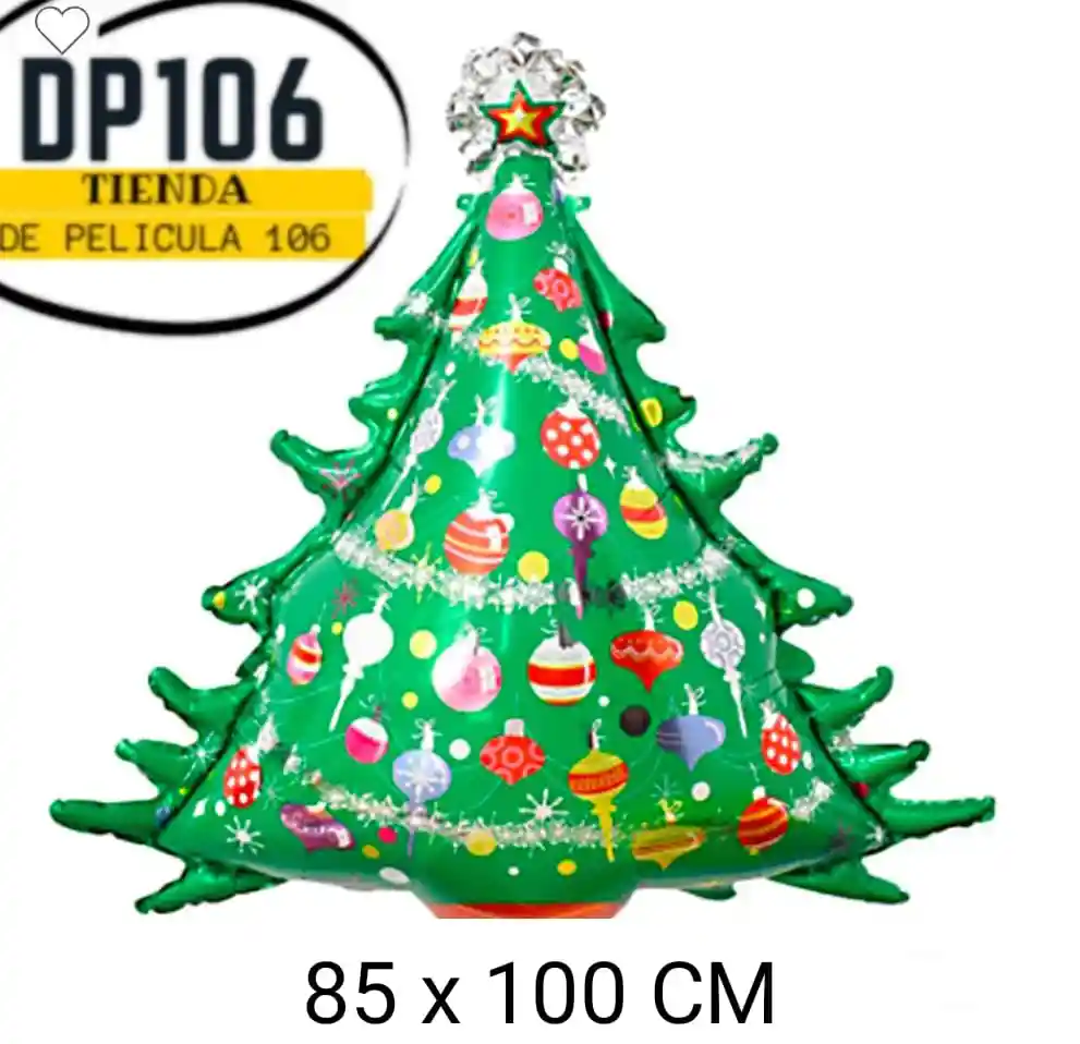 Arbol De Navidad Globo Metalizado 85 X 100 Cm X 1 Und