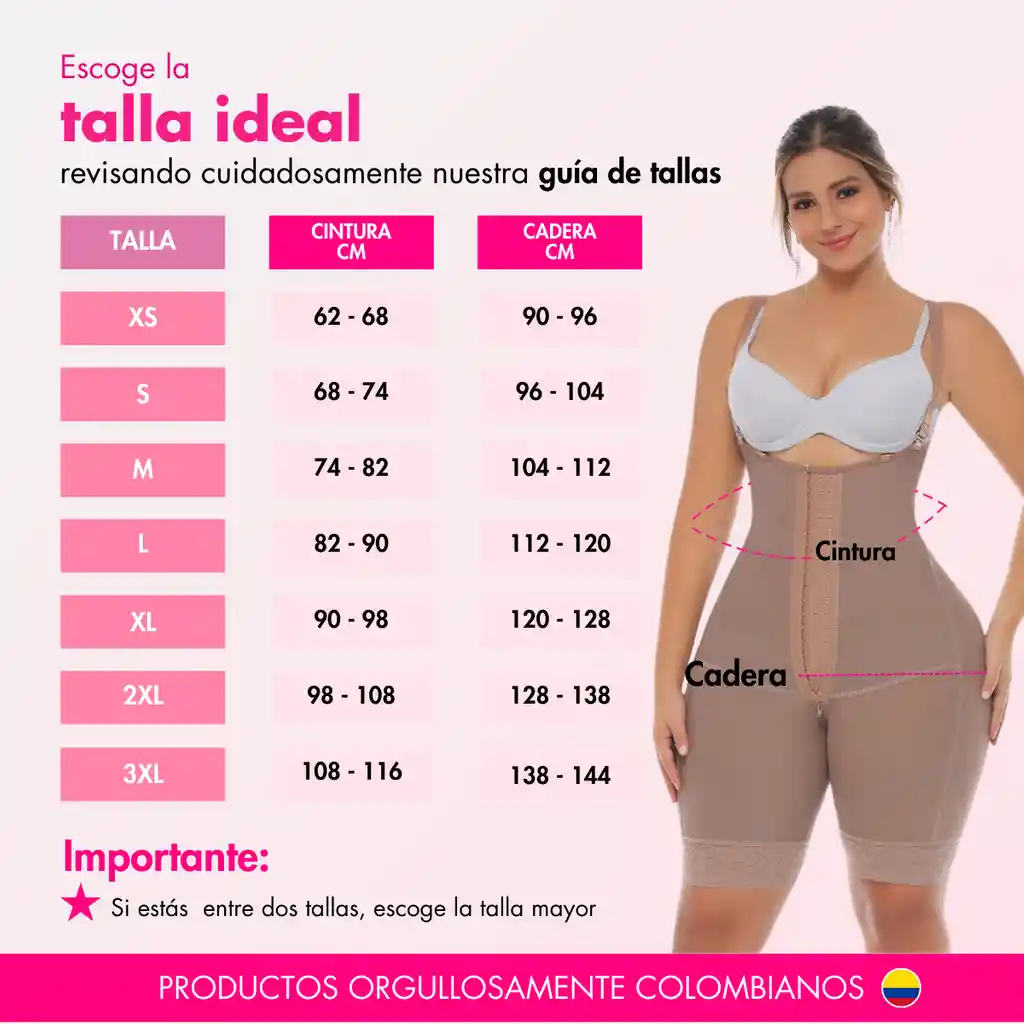 Ref. 7063-2inv Faja Ultra Invisible Moldeadora Broches Media Pierna Talla: S Color: Moca