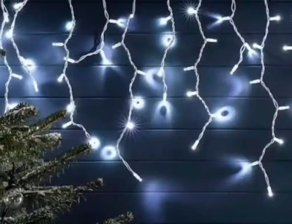 Luces De Navidad Cascada 100 Led 3*0.45m Blanca