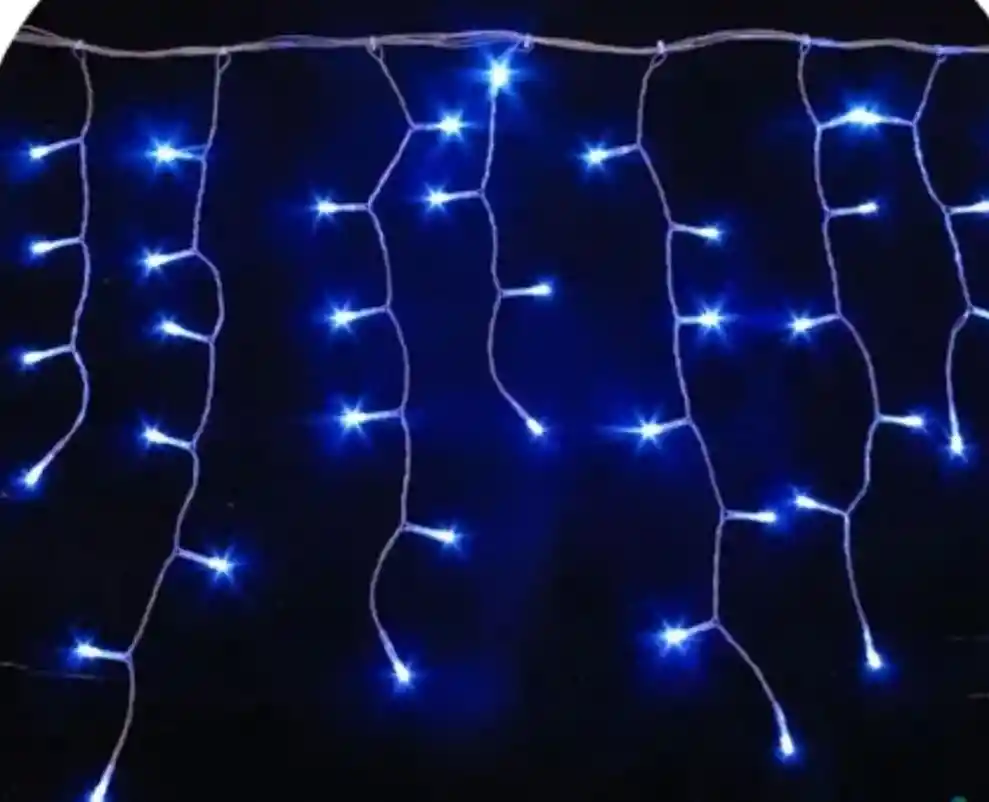 Luces De Navidad Cascada 100 Led 3*0.45m Azul