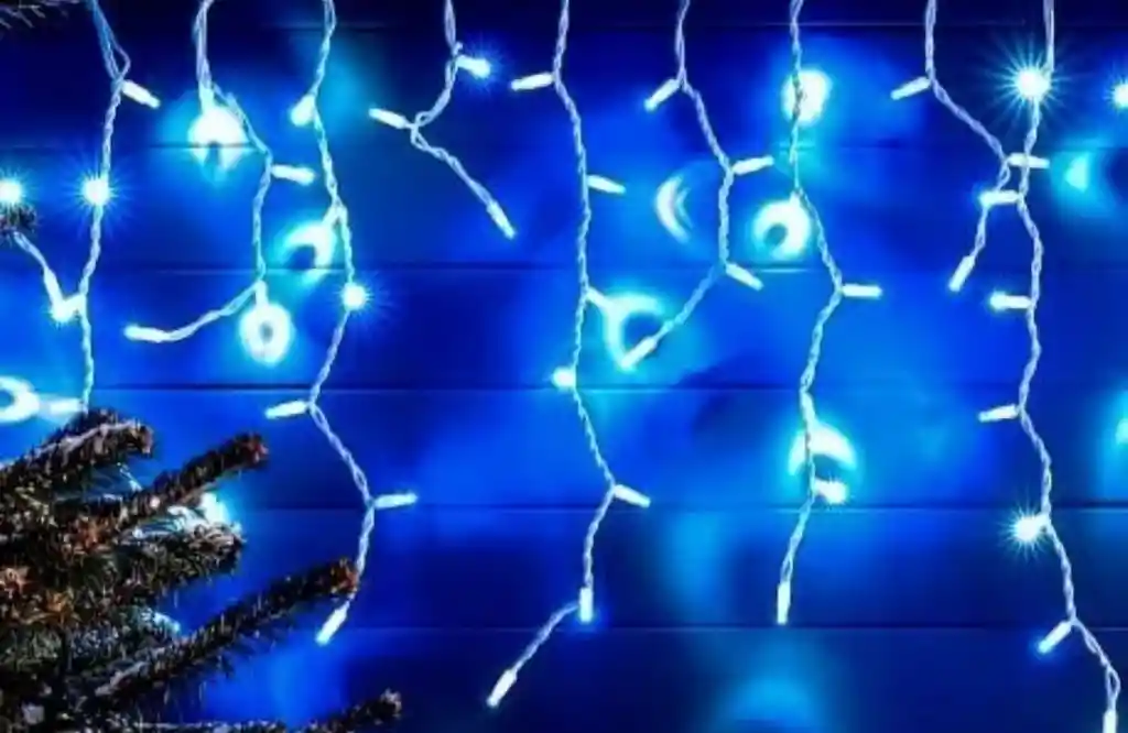 Luces De Navidad Cascada 100 Led 3*0.45m Azul