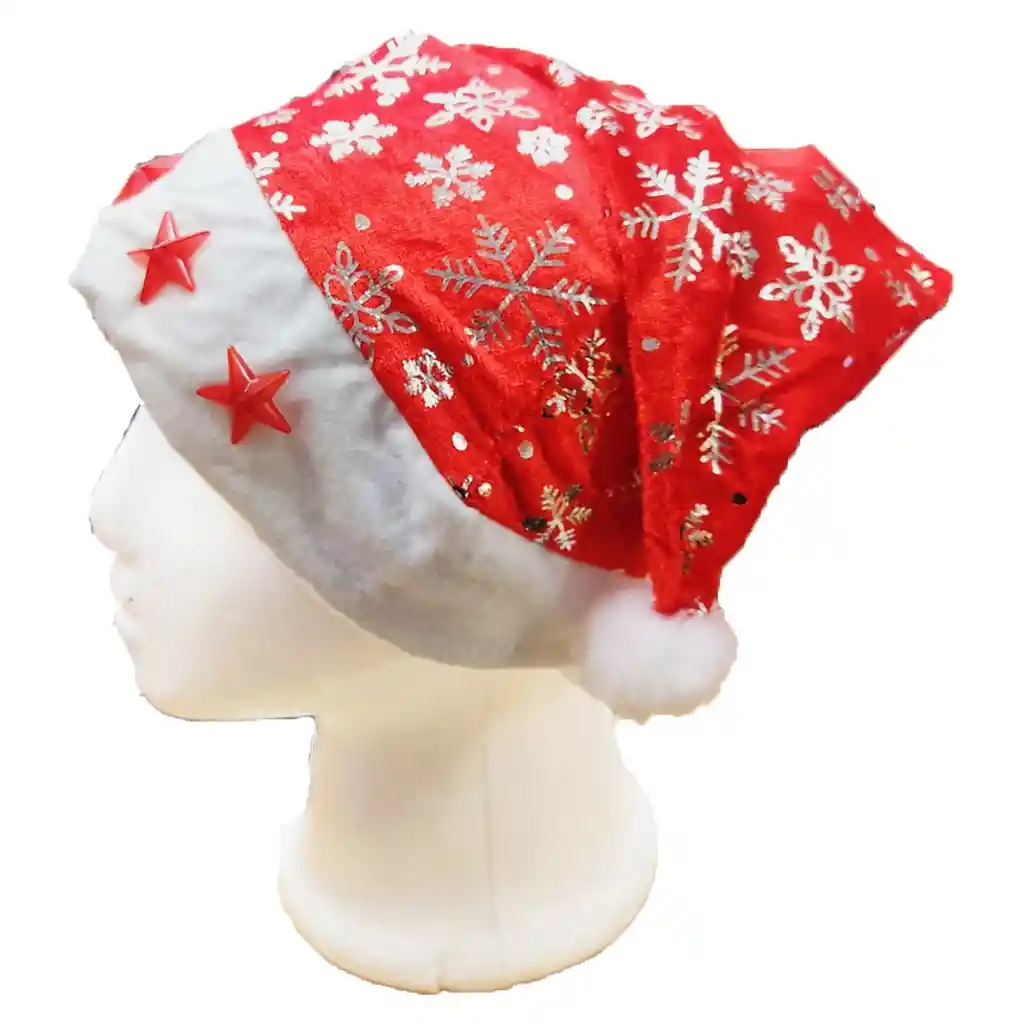 Gorro Rojo Con Estrellas X4 Alumbra