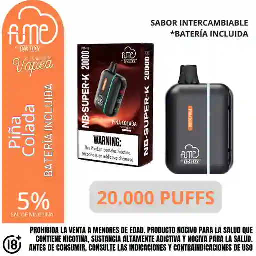 Dispositivo Pod Fume Piña Colada 20000 Puffs 5%