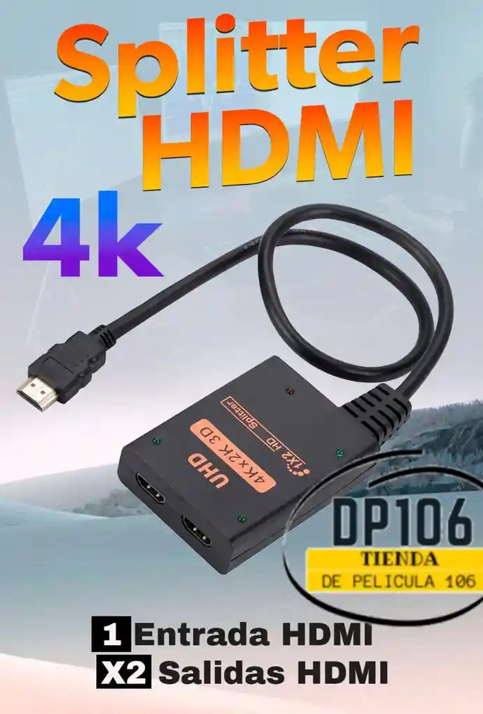 Splitter Hdmi 1 X2 Multiplicador Señal Tv Por Hdmi 4k