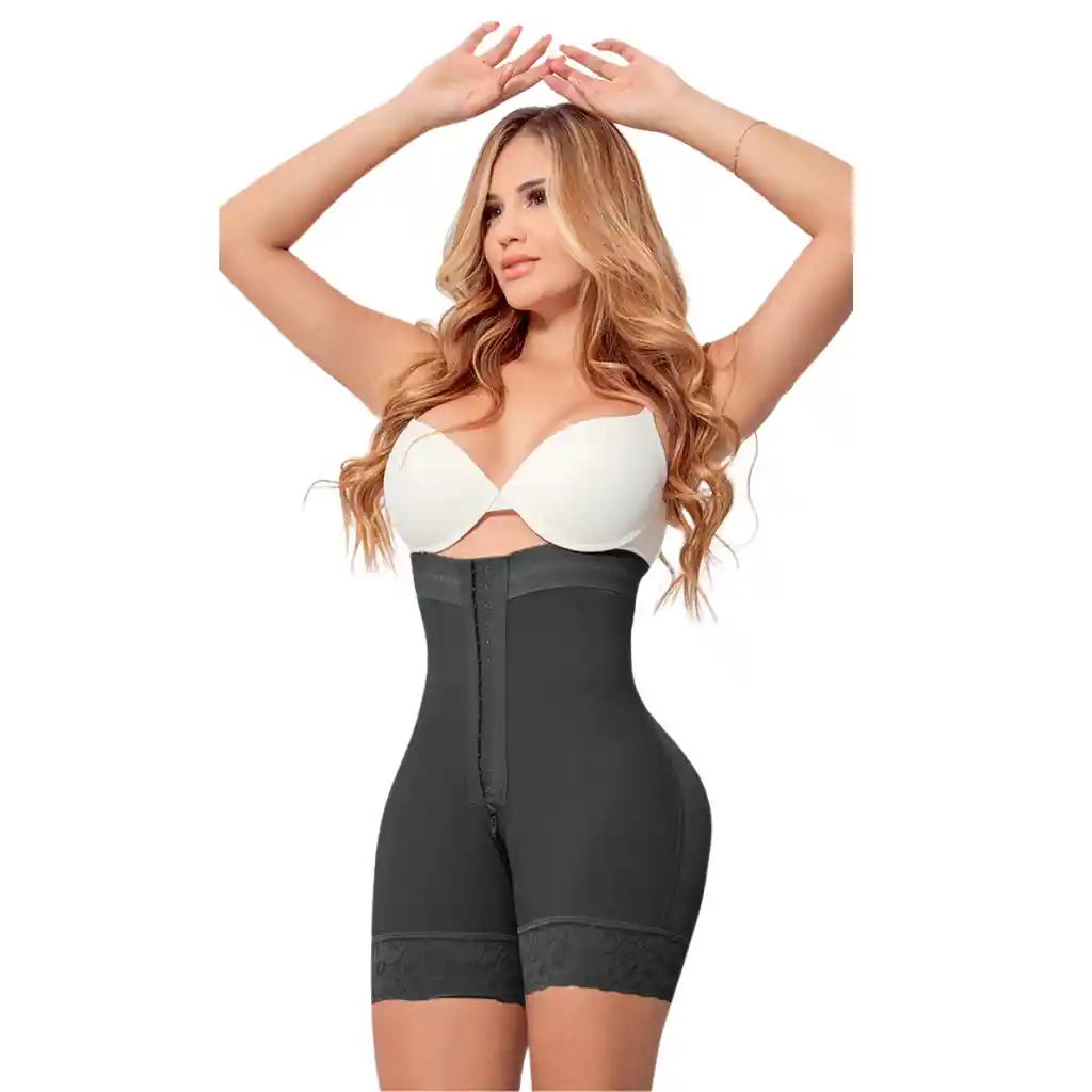 Ref. 70012 Faja Ultra Invisible Moldeadora Strapless Con Broches Media Pierna Talla: M Color: Negro