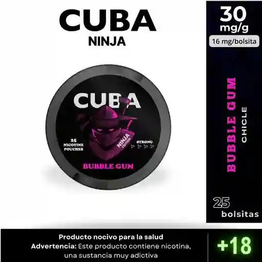 Pouches Cuba Ninja Bubble Gum 30 Mg