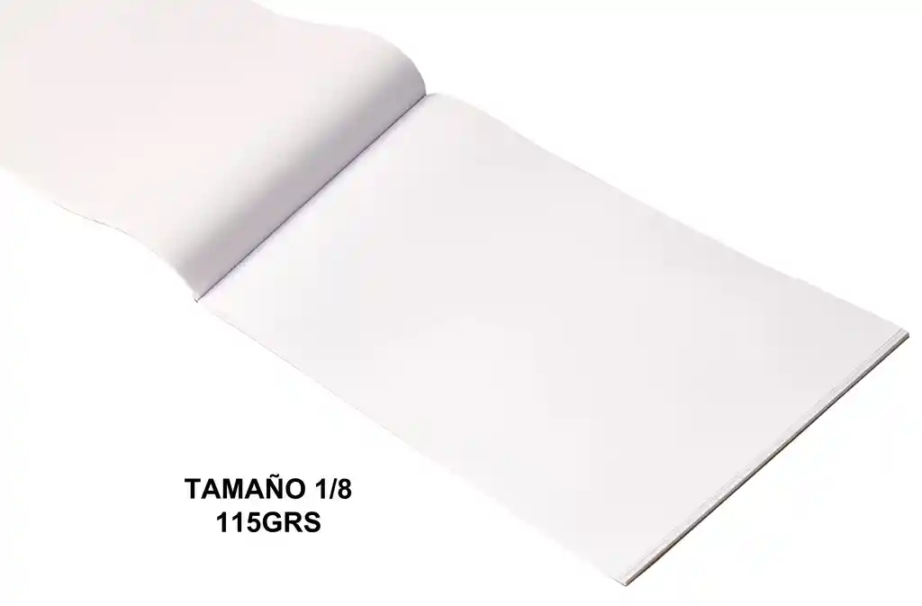 Block Papel Bond Grueso 115 Gramos, Octavo X 20 Hojas Blanco