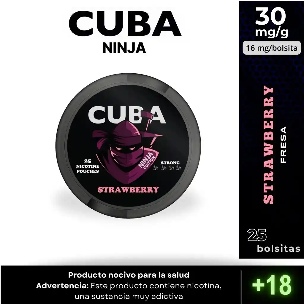 Pouches Cuba Ninja Strawberry 30mg