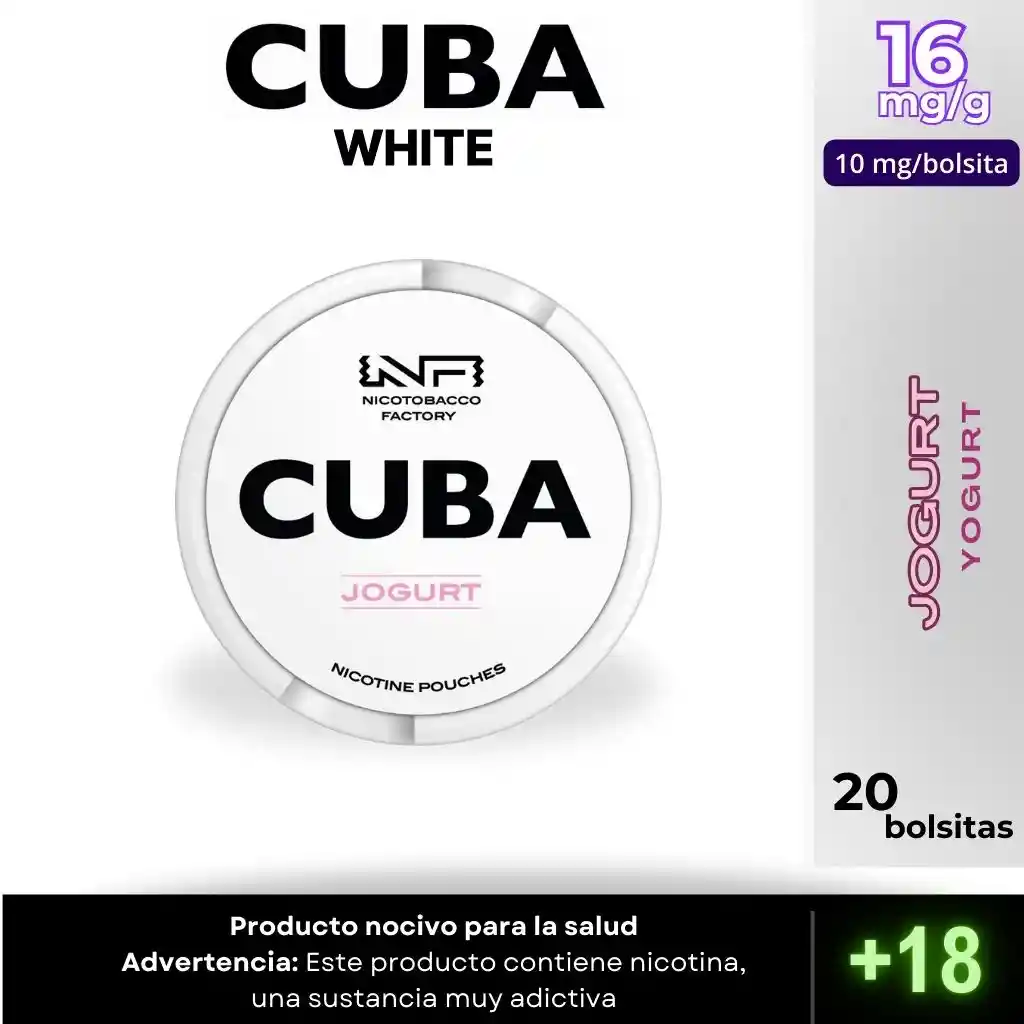 Pouches Cuba White Jogurt 10 Mg