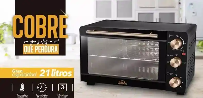 Horno De Mesa Eléctrico Home Elements Cobre Heht-21 21l Negro 120v