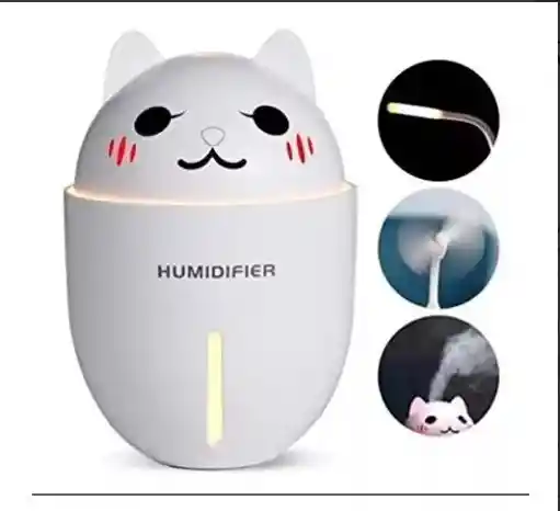 Humidificador De Gato 3 En 1- Ventilador Y Luz Nocturna