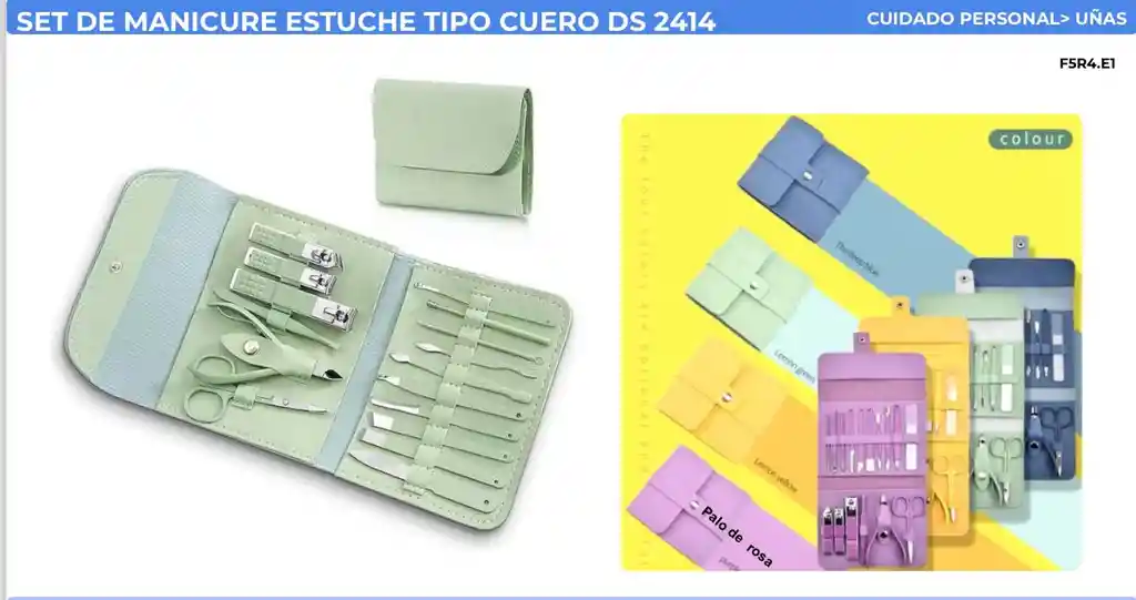 Kit Manicure Pedicure Cuidado Facial Cortauñas X16 Piezas Uñas