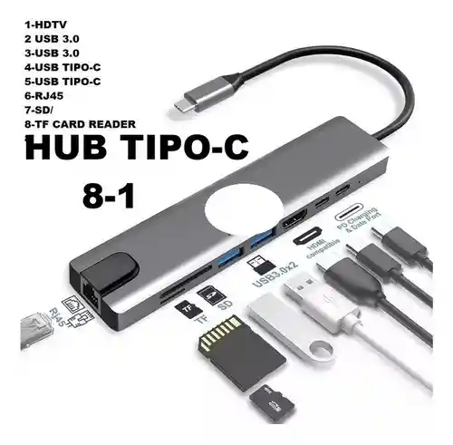 Convertidor De Tipo C A Usb 3.0-tipo C- Hdmi-red- Micro Sd- Sd