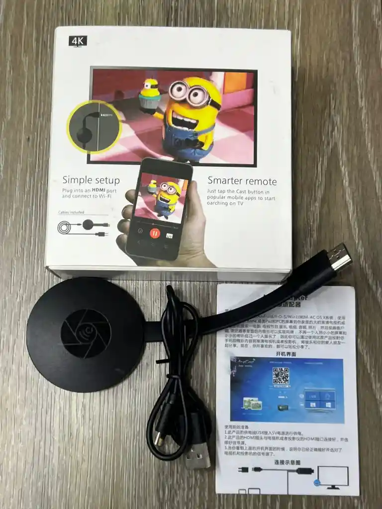 Dongle Chromecast G2 Tv Transmisión Inalámbrica Miracast Airplay Google Hdmi