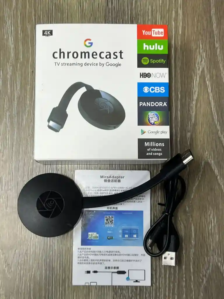 Dongle Chromecast G2 Tv Transmisión Inalámbrica Miracast Airplay Google Hdmi