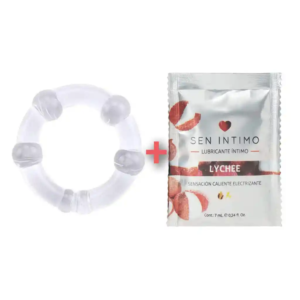 Anillo + Lubricante Caliente Sabor Lyche 7ml