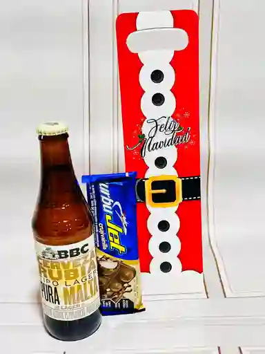 Ancheta Regalo De Navidad Cerveza Y Chocolate - Regalo De Aguinaldos - Feliz Año Nuevo - Ancheta De Navidad - Ref 22