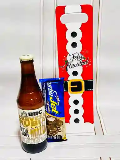 Ancheta Regalo De Navidad Cerveza Y Chocolate - Regalo De Aguinaldos - Feliz Año Nuevo - Ancheta De Navidad - Ref 22