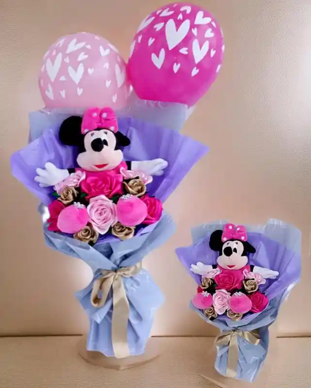 Ramo De Rosas Minnie Con Chocolates