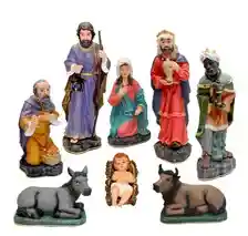 Adorno Decorativo De Navidad, Pesebre, Niño Dios, Jose, Maria, Reyes Magos, Mula Y Vaca - 12cm