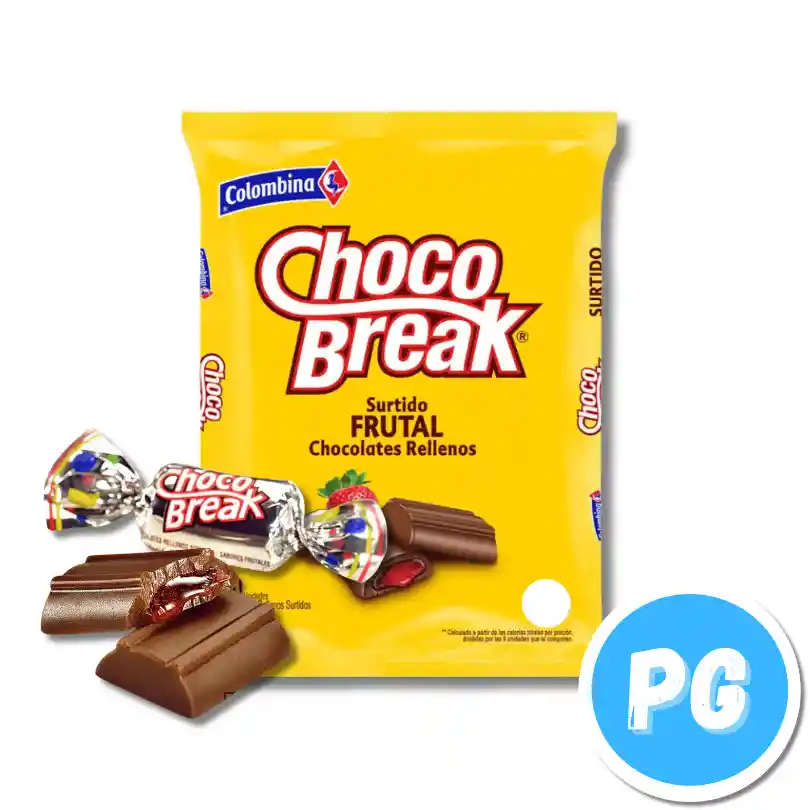 Paquete Chocolate Choco Break Frutal X50 Unds