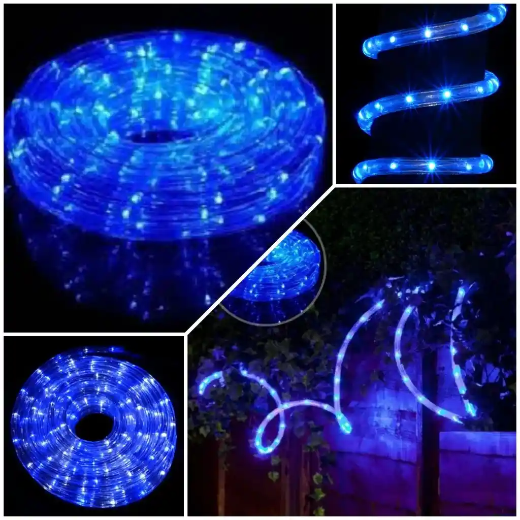 Luces De Navidad Manguera Luz Led Navidad 10 Metros 180 Bombillos Azul