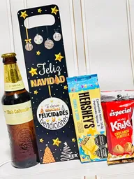 Ancheta Regalos De Navidad Cerveza Y Galletas Hersheys - Regalo De Aguinaldos - Feliz Año Nuevo - Ancheta De Navidad - Ref 24