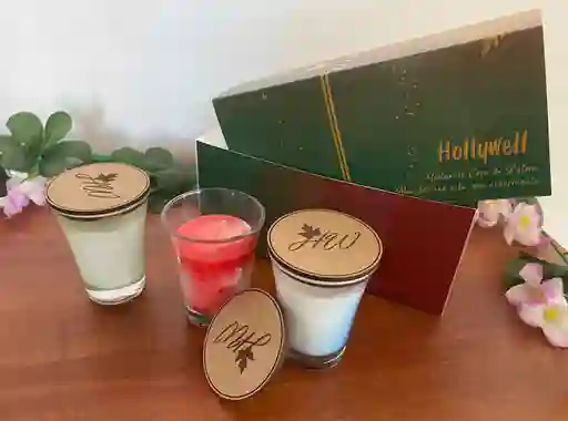 3 Velas Pequeñas Aromáticas De Cera De Palma