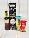 Ancheta Regalos De Navidad Cerveza Y Galletas Hersheys - Regalo De Aguinaldos - Feliz Año Nuevo - Ancheta De Navidad - Ref 24