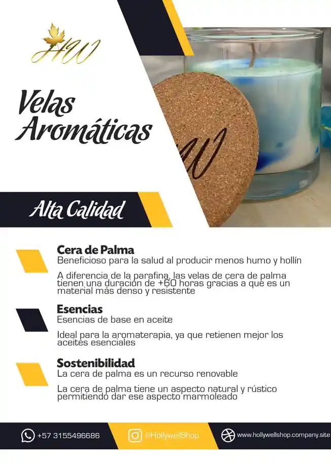 Vela Aromática De Coco/vainilla De Cera De Palma