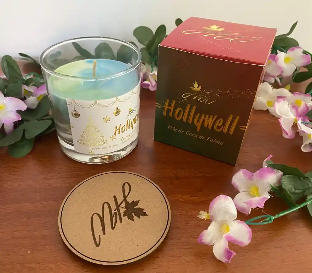Vela Aromática De Coco/vainilla De Cera De Palma