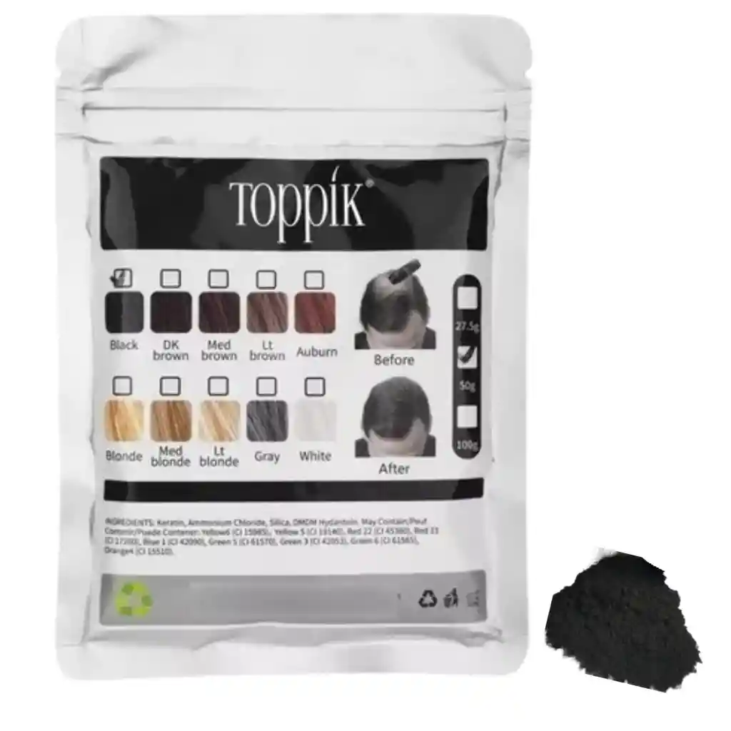 Fibras Capilares Queratina Negro "toppik" 50 Gr