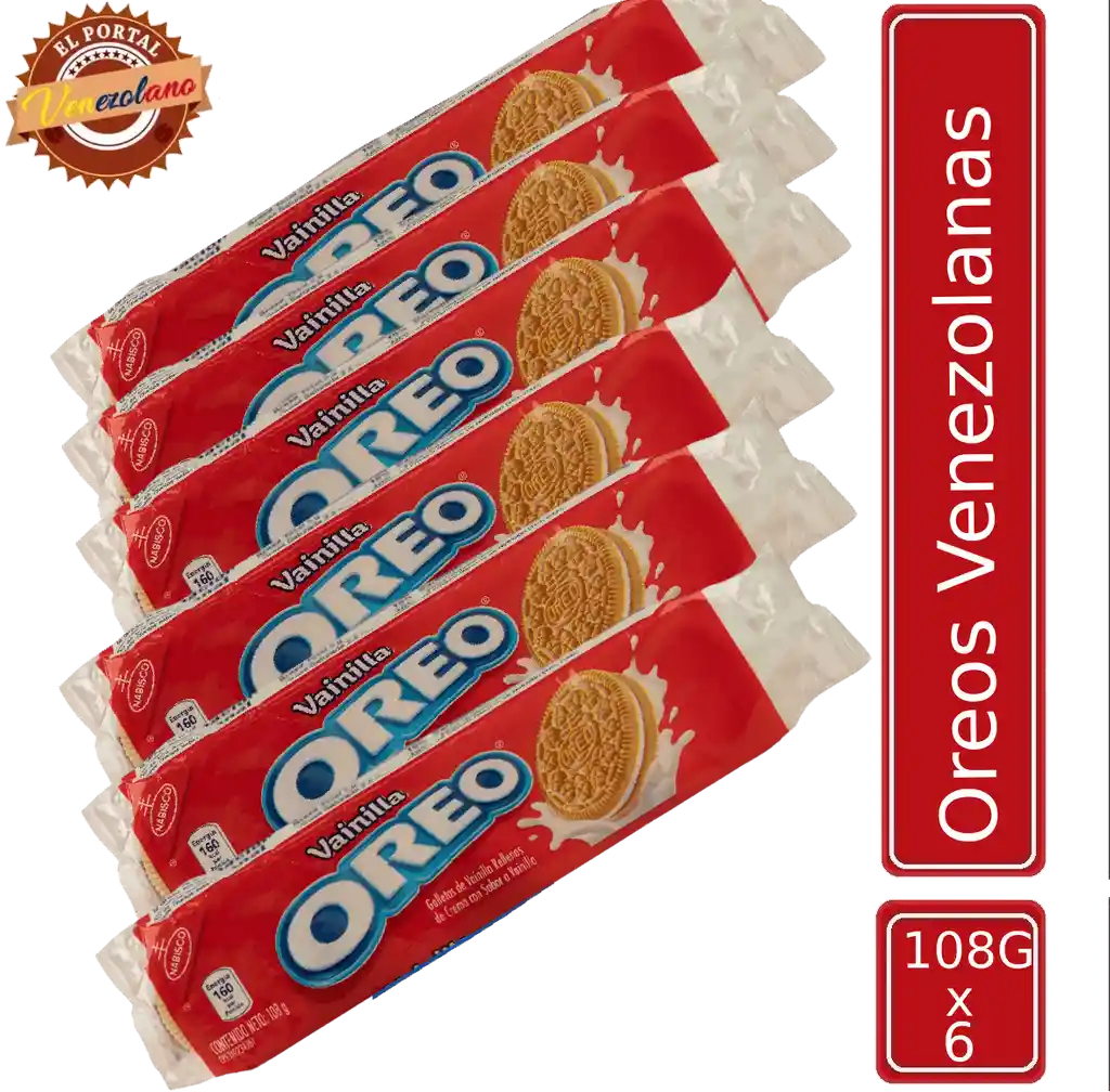 Galletas Oreo Vainilla Venezolanas X 6