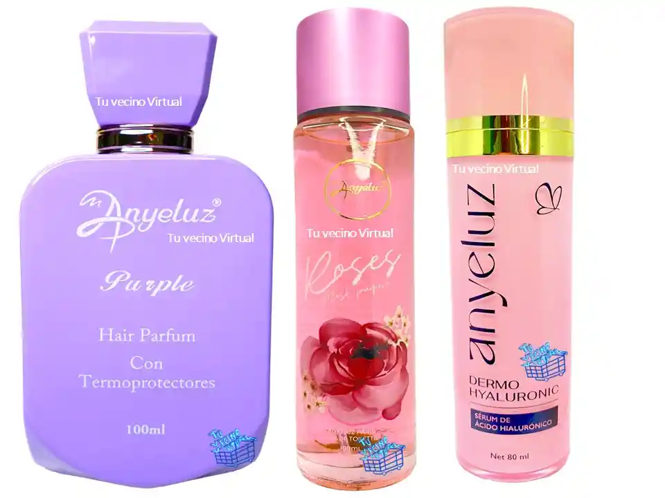 Perfume Capilar Purple, Perfume De Rosas Y Suero Acido Hialuronico Anyeluz