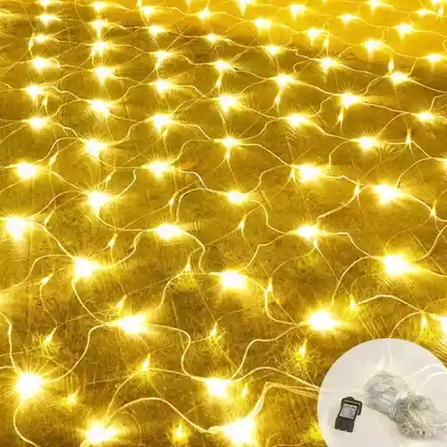 Luces De Navidad Tipo Malla Ventana 200 Led - Cálida/amarillo