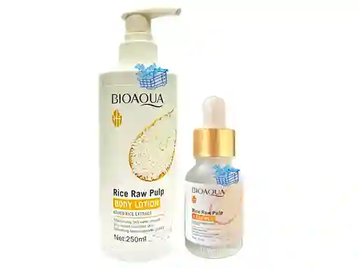 Suero Facial De Arroz Y Crema Corporal De Arroz Bioaqua