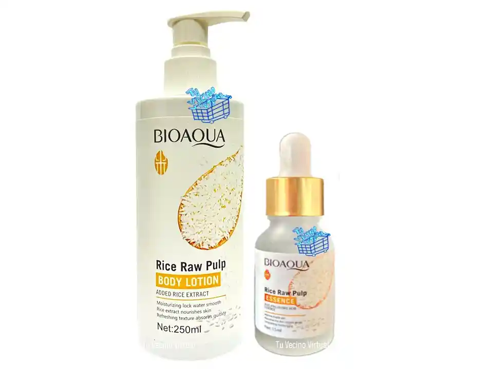 Suero Facial De Arroz Y Crema Corporal De Arroz Bioaqua