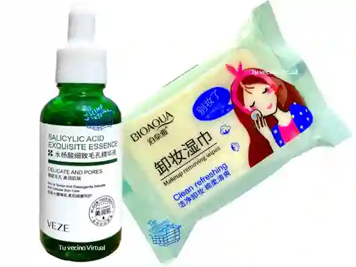Suero De Acido Salicilico Y Toallas Desmaquillantes Bioaqua