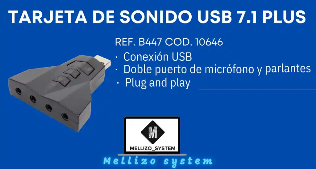 Tarjeta De Sonido Usb 7.1 Plus