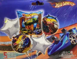 Kit Globos Metalizados Por 5 Hotwheels