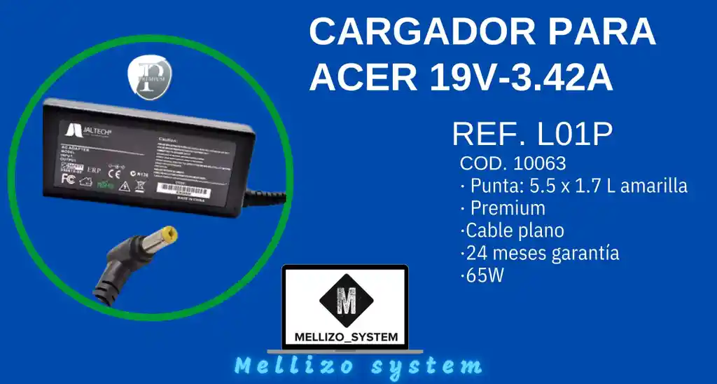 Cargador Para Acer 19v-3.42a