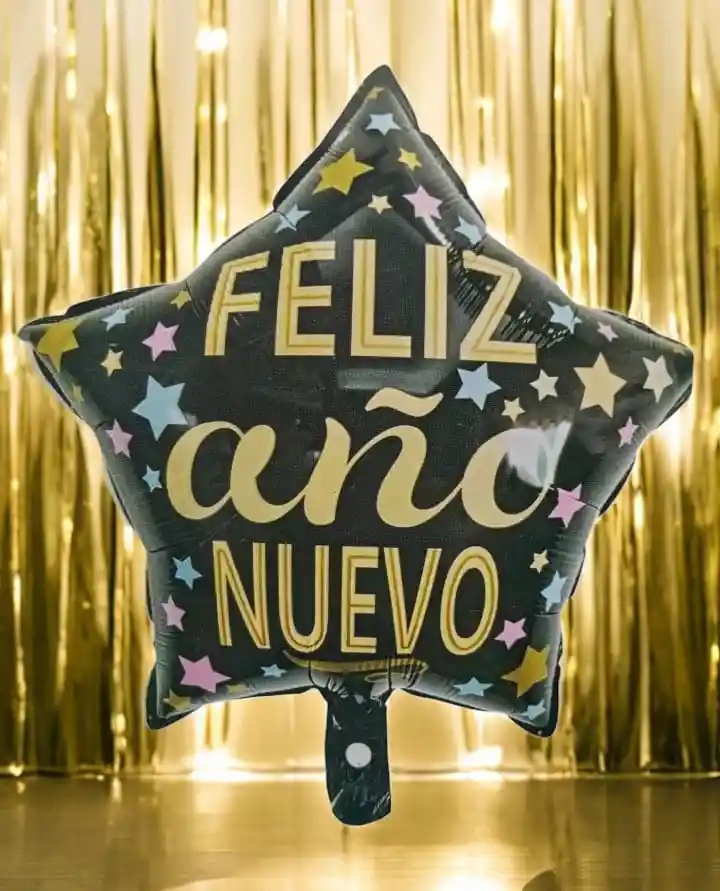 Globo Metalizado Happy Estrella Feliz Año Nuevo