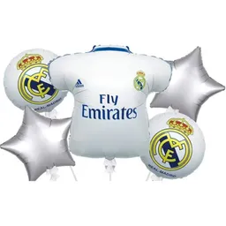 Kit Globos Metalizados Por 5 Real Madrid