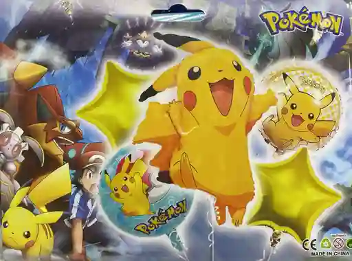 Kit Globos Metalizados Por 5 Pikachu