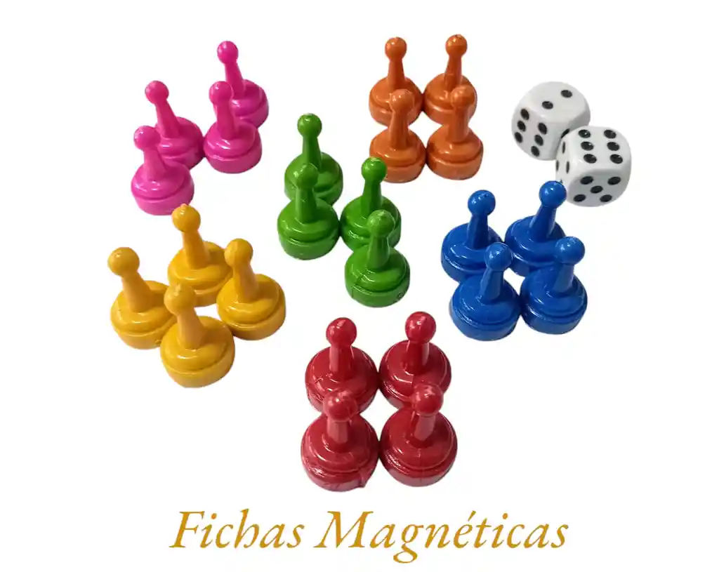 Fichas Magnéticas X24 Unidades + 2 Dados + 1 Estuche