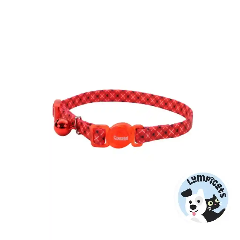 Coastal Collar Gato Fashion Rombos Rojo